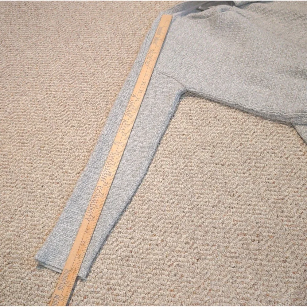 Free People Heart It Lace Up Sweater Womens Small Gray Oversized V Neck